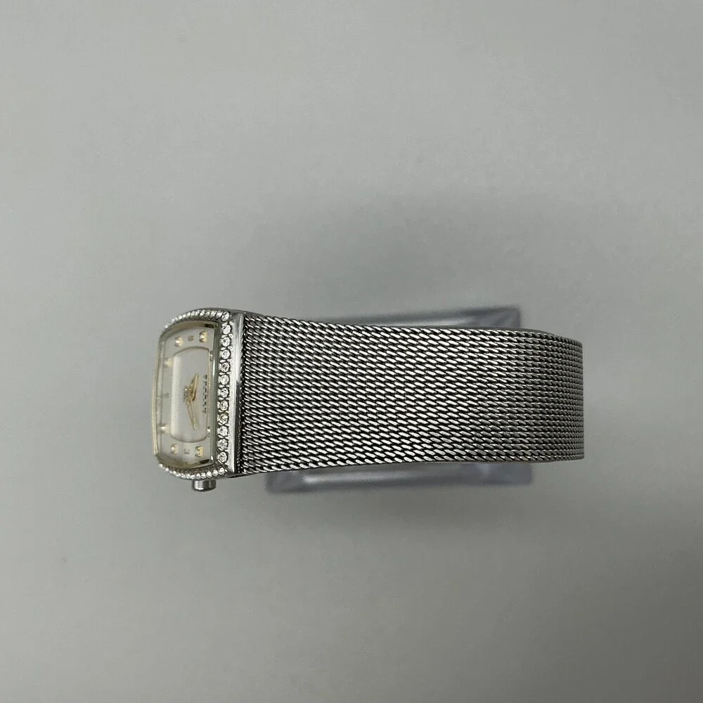 Skagen Womens Watch 21mm White Dial Silver Tone Crystal Bezel New Battery